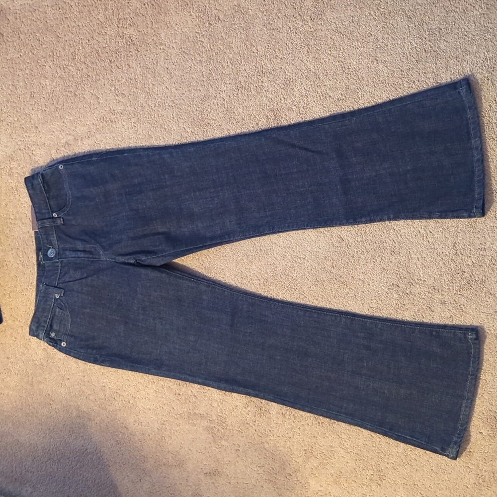 NWT The Limited Size 6 Short Sexy Cassidy Flare Denim Blue Jeans Dark Wash